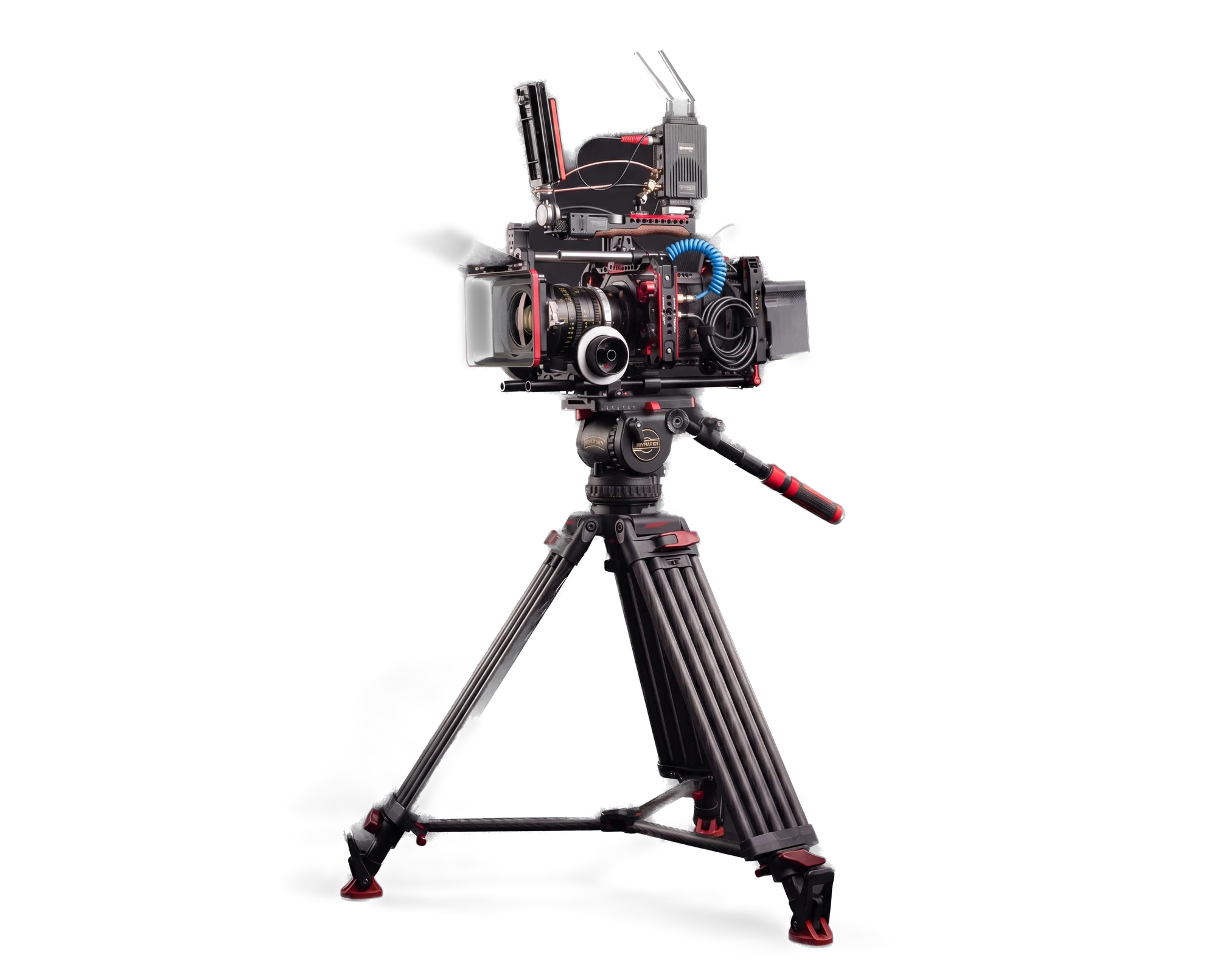 Thunderstruck cinema camera package built out on a fluid-head tripod